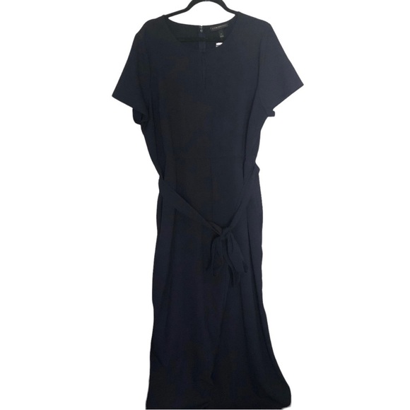 NWT Lane Bryant Lena Navy Blue Short sleeve Keyhole Wrap Jumpsuit - Picture 2 of 8